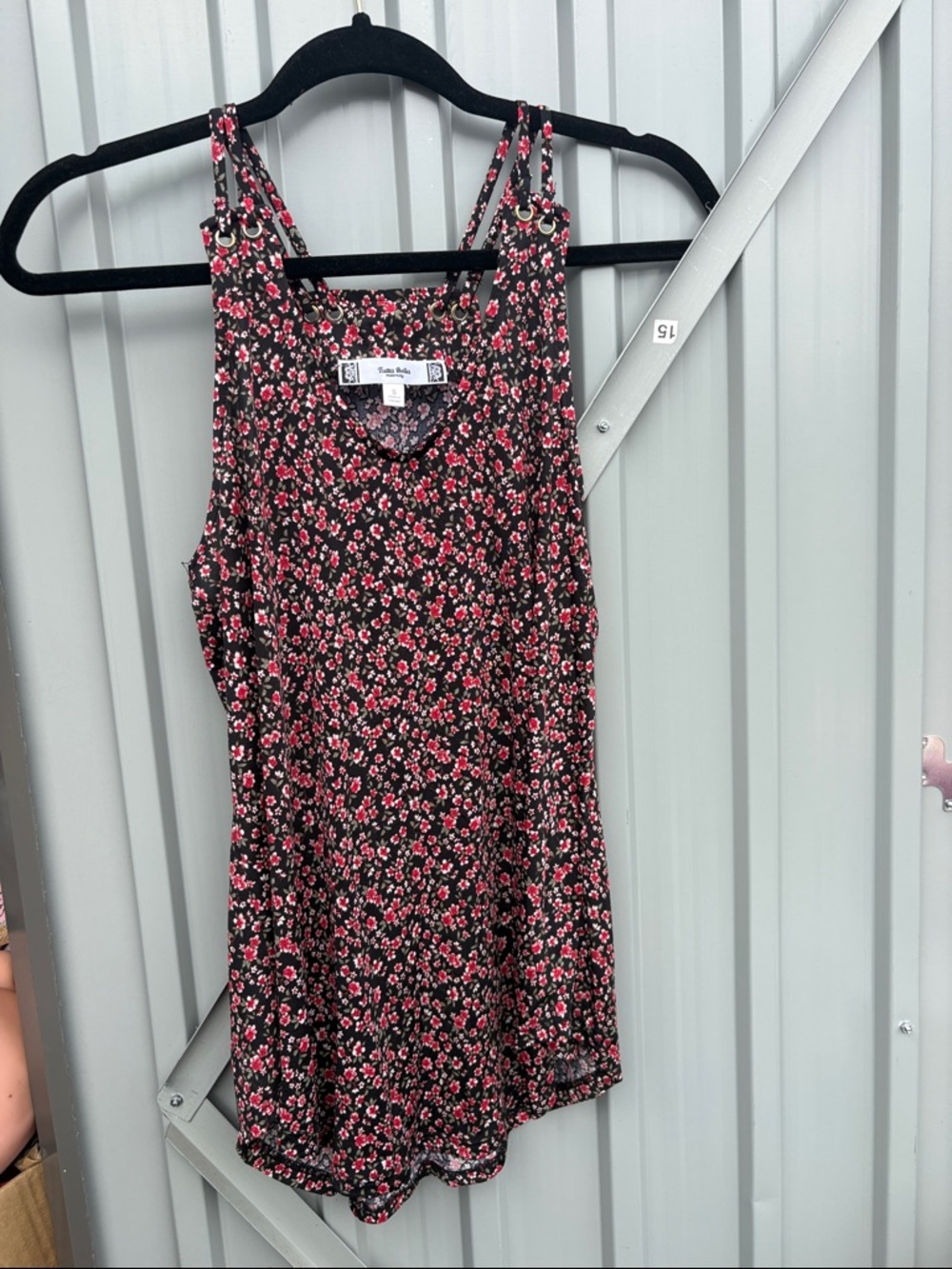 Women's Black Floral Double-Strap Camisole - tutti Bella maternity